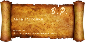 Bana Piroska névjegykártya